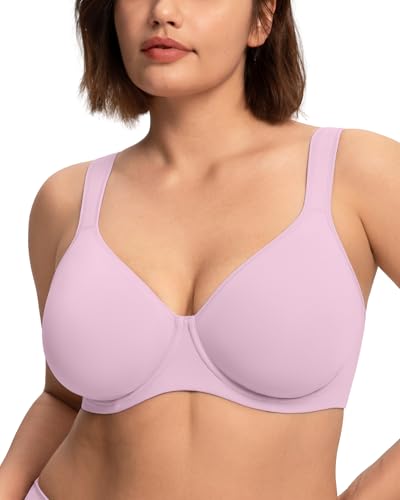 Image of HSIA Bras for Women Minimizer Full Coverage, Plus Size T Shirt Unlined Underwire Smooth Bra, Seamless Cups Joan Ultimate Soft