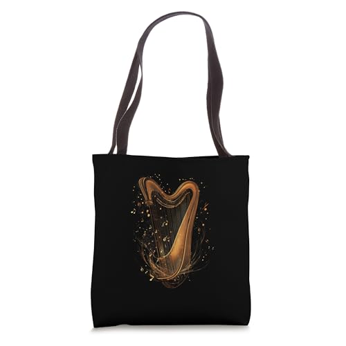 Bolso tote con diseño de arpa musical miniatura 1