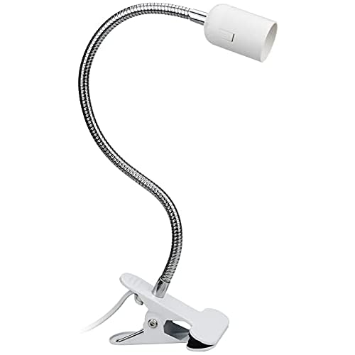 CXtech LED Klemmleuchte Tischlampe Lampenfassung E27, Schwanenhals Schreibtischlampe Klemmbar Lampensockel, für Pflanzenlampe, Wärmelampe, Leselampe