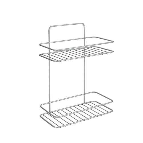 Metaltex Reflex Cestello Rettangolare a 2 Piani, Filo Ferro, Grigio Metallizzato, 26x13x35
