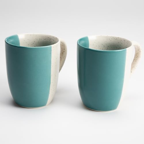 Image of Saras Aajeevika 2 Pc Handmade Ceramic Large Coffee Mug - 400ml |Jumbo Milk Mugs for Gifts Tea Cup Set Kitchen Dining - Mircowave & Dishwasher Safe Ideal for Daily Use & Wedding Return Gift Items
