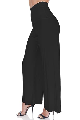 Simply Ravishing Women's Casual Solid High Waist Palazzo Pants (Size: S-5X)3