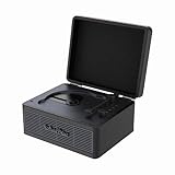 WhatPlus CDプレーヤー ワイヤレス対応 スピーカ内蔵 2000mAhバッテリー搭載 デスク イヤホン/AUX-IN/TFカード ストレス解消 ブラック