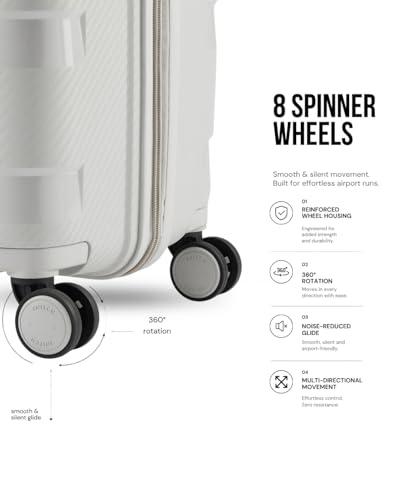 Image of SNITCH Layer 3Pc Set Light Grey Polypropylene Hard Travel Suitcase - Suitcase for Travel Set of 3 & Luggage with 8 Wheels, Premium Lock, Wet & Dry Pouch & Free Shoe Bag