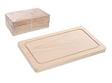 PACK 6 - Tabla para Cortar Churrasco y Carnes de Madera – Tabla de Cocina Resistente para Carne, Verduras y Pan, Ideal para Asar y Servir – 40 x 21 cm - PACK 6