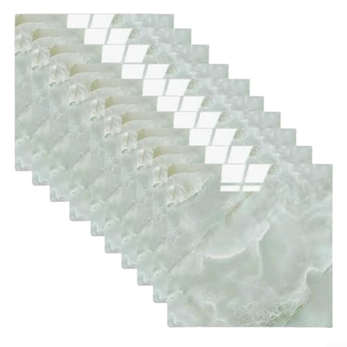 Yuanpgky Paneles de pared para cocina, baño, 30 x 30 cm, azulejos autoadhesivos y decorativos para paredes, 10 unidades, XPE resistente a la humedad para una fácil limpieza (verde)