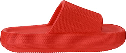 Joomra Womens Pillow Slippers Slides Cushion For Mens Massage Foam Female House Shower Antislip Pool Beach Spa House Garden Sandals For Ladies Male Sandles Red 42-43 #TOP4