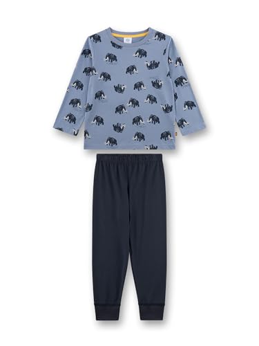 Sanetta Jungen-Schlafanzug blau Mammut | Hochwertiger und bequemer Schlafanzug aus Bio-Baumwolle für Jungen.