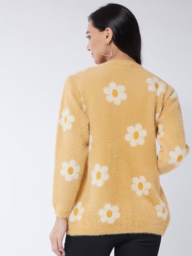Image of Modeve Floral Print Round Neck Casual Women Sweater||Winterwear||