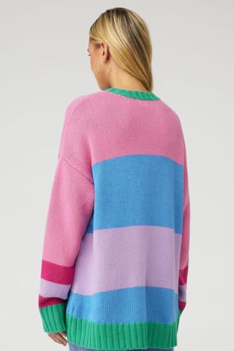 Image of Oversized Sweater for Women Fall Fashion 2024 Crewneck Long Sleeve Ski Pullover Sweaters S-2XL