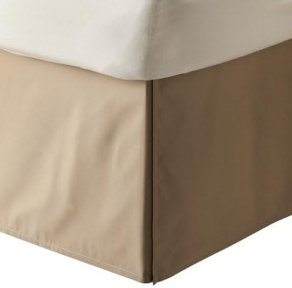 LaxLinen 600 Thread Count 1PC BedSkirt (+21 inch) Extra Deep Pocket Three Quarter/Small Double/Antique Size, Beige Solid 100% Egyptian Cotton