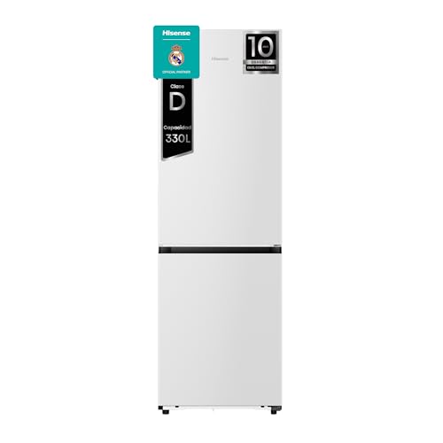 Hisense Kitchen Fit RB3K330SAWD - Frigorífico Combi No Frost 185cm, Clase D, Capacidad 330 litros, Metal Tech Cooling, Apertura puerta 90º, Fondo reducido 60cm, Conexión Wifi, Color Blanco