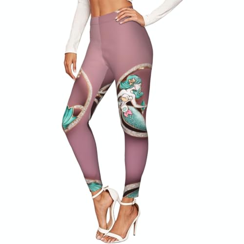Leggings de compresión suave con estampado de sirena para yoga y entrenamientos diarios