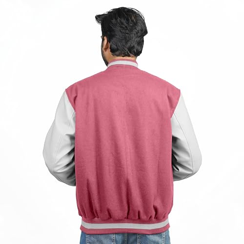 Image of Men's Fashion Varsity Jacket Causal Slim Fit Wool Letterman Baseball Bomber Jackets