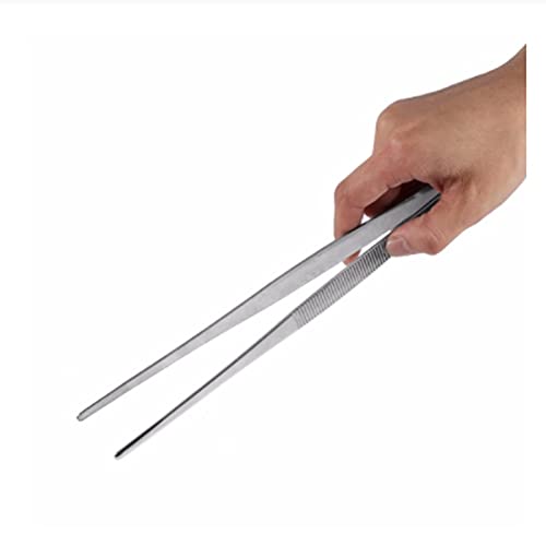 Pinza da Cucina Clip per griglia per Alimenti Ispessita in Acciaio Inossidabile Pinza per Alimenti Lunga in Argento Cucina Perfetta per Quasi Tutte Le attività in Cucina