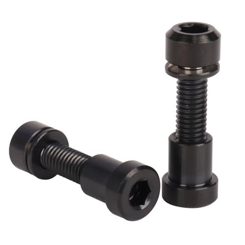 Image of Titanium Bolt M5x16 18 20mm with Washer Steerer Clamp Nut for Bicycle Stem Front Forking Lock Pack of 2 (Black, M5x20mm)