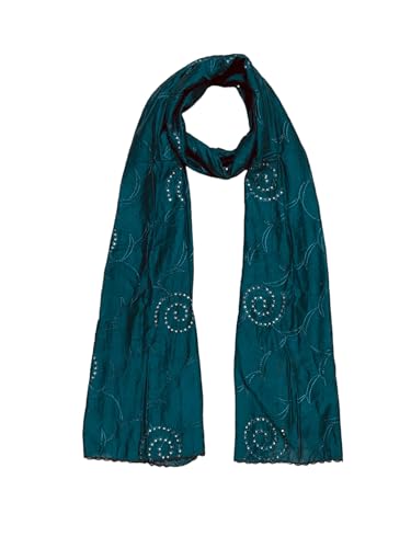 Image of LKC WOMEN'S SEQUENCE EMBROIDERED SELFDESIGN SOFT COTTON CHANDERI DUPATTA