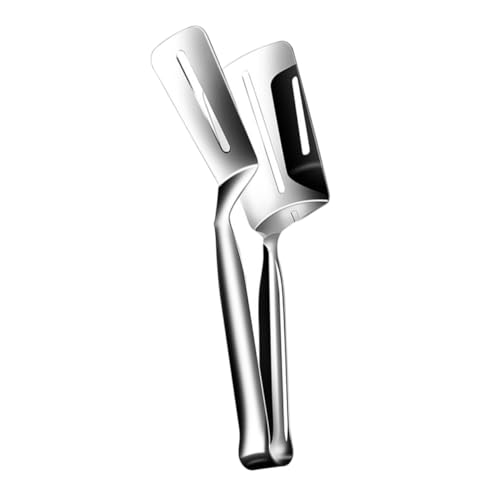 SOLUSTRE 1Pc Stainless Steel Food Clip Barbecue Clamp Non Slip Steak Tongs for Safe Handling Heat Resistant Kitchen Utensil for Grilling and Serving Food