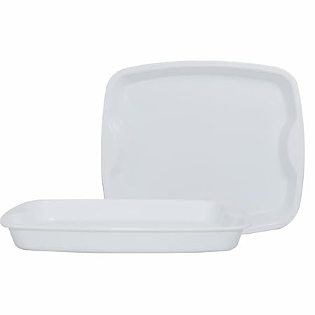 Good Day Small Serving Trays, Colorful Stackable Trays for Serving Tea Snacks Set of 2, Rectangular White Color