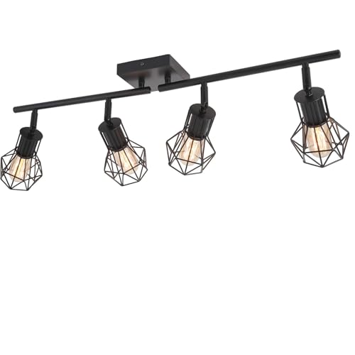BANGANMA Track Lighting Fixtures Ceiling，Industrial Black Kitchen Track Lighting for Kitchen...