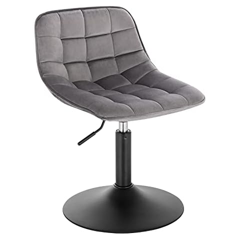 WOLTU 1 X Verstellbarer Sitzhocker Stuhl Arbeitshocker Bürohocker Esszimmerstuhl Schminkhocker Kommerzieller Shop Mehrzweck 360° Schwenken Samt Dunkelgrau Sitz 38-49.5cm Hoch Cover