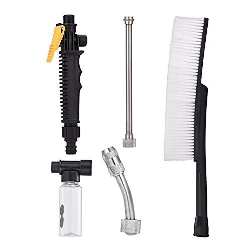 XIMINZ High Pressure Power Washer Gun with Soap Dispenser and Car Wash Brush, Car Washing Wand with Hose Attachment