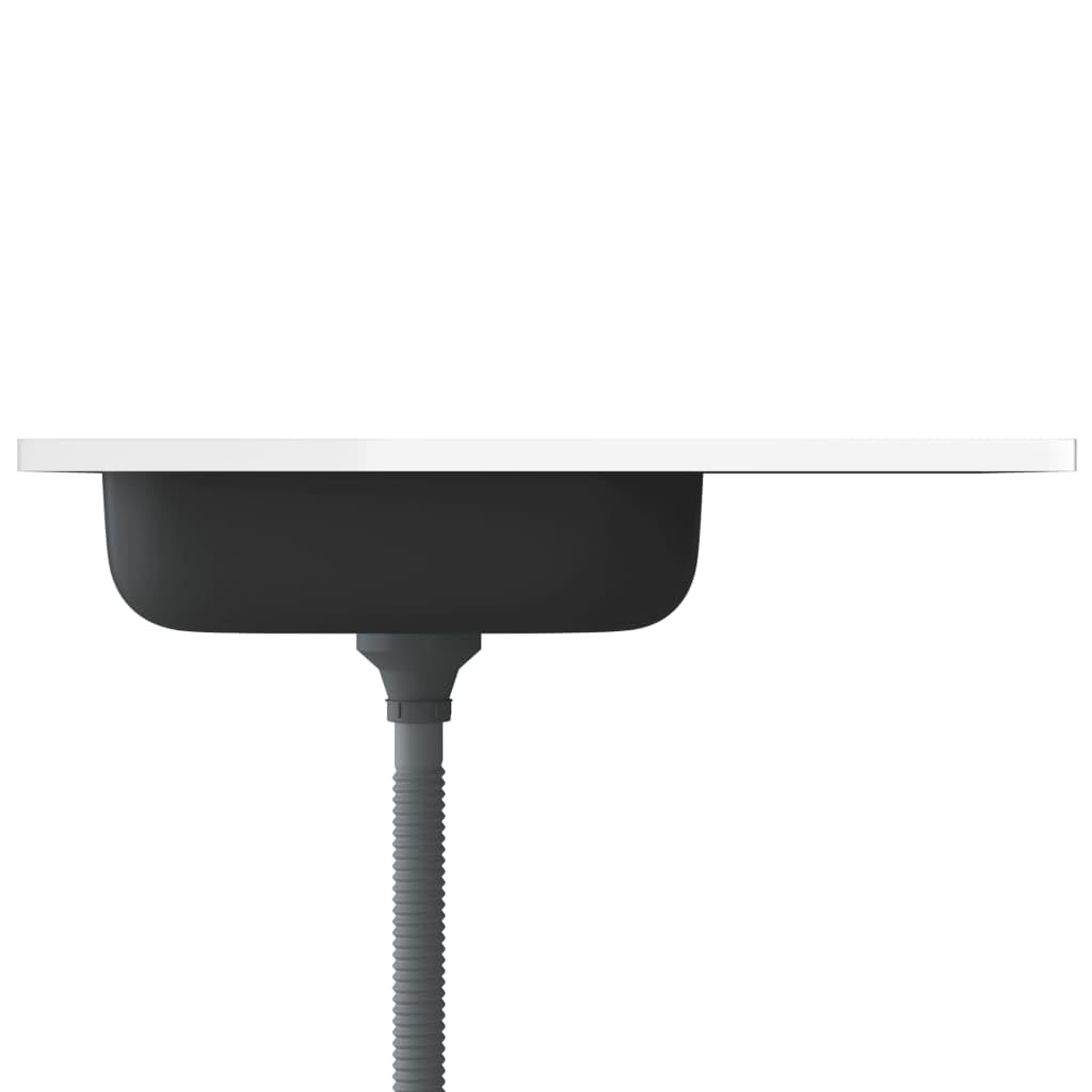 vidaXL Fregadero de Cocina con Escurridor, Pila Encima de Armario, Pileta de Cocina Superior, Lavabo Decorativo para Hogar, Acero INOX