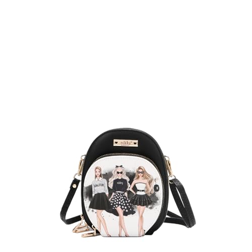 Nicole Lee NIKKY Multi-Pocket Small Crossbody Bag, Vegan Leather (TRIO)