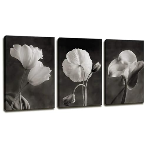 Peinture diamant kit complet fleurs blanches 3 pièces puzzle broderie adulte 70x105cm