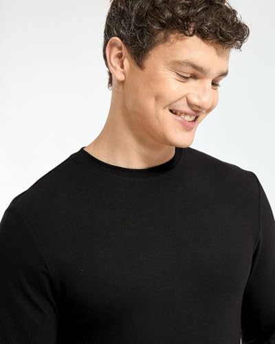 Image of Wellbi Full Sleeve T-Shirts for Men | Black | Breathable Eco-Friendly Bamboo Blend for All-Day Comfort | Ideal for Travel, Gym, or Casual Wear | Machine Washable
