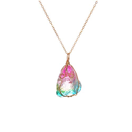 Necklaces & Pendants, Women's Crystal Pendant Transparent Multicolored Chain Necklace Ornaments, Personalized Gifts for Womens Jewelry Clearance
