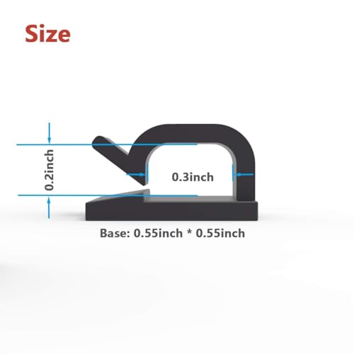 Image of 40Pack Adhesive Cable Clips, Wire Holders for Desk Wall Car, Black