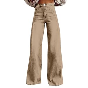 Jeans Damen Baggy Jeanshose Weites Bein Schlaghose High Waist Denimhose Stretch Bootcut Sommerhose Bequeme Denim Hosen Flared Pants Klassische Freizeithose Moderne Jean Momjeans