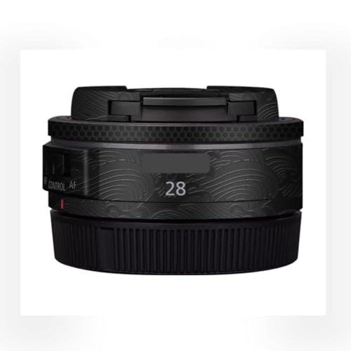 28 2.8 スキンレンズカメラスキンラップビニール保護ステッカーアクセサリー に適合する Canon RF 28mm F2.8 STM(ウェーブブラック)