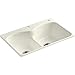 Kohler K-6626-2-96 33" 2-Bowl Equal Top-Mount Cast Iron Kitchen Sink Biscuit