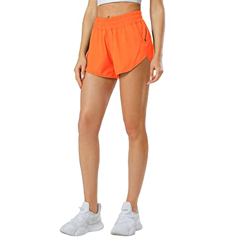 Image of Aurefin Athletic Shorts for Women,Women's Quick Dry Workout Sports Active Running Track Shorts with Elastic and Zip Pockets