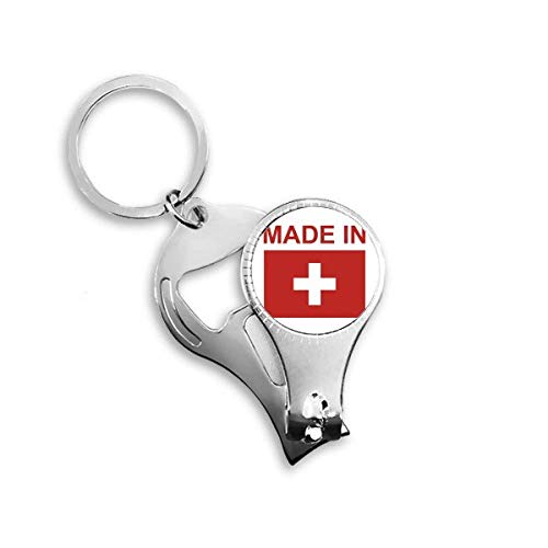 Made in Switzerland Country Love Nail Nipper Ring Key Chain Bottle Opener Clipper