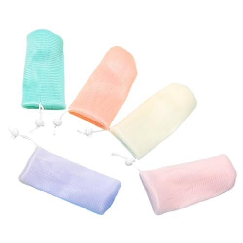 NIYANGLE 5Piezas Bolsas De Malla Para Jabón Colores Con Cordón Para Jabón Hecho Mano y Jabón Para Exfoliación