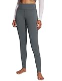 BALEAF Women's Fleece Lined Winter Leggings Thermal Yoga Pants Inner Pocket Grey Size L, Classic