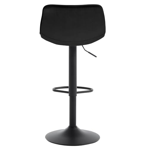 WOLTU 2er-Set Barhocker Küchenstuhl Barstuhl mit Rückenlehne und Einstellgriff, höhenverstellbar & 360° drehbar, Tresenhocker Bar Hocker aus hochwertigem Samt und Metall, Schwarz