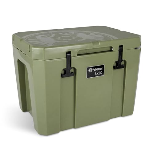 Petromax KX50 K&uuml;hlbox - Passive Outdoor-K&uuml;hlung f&uuml;r unterwegs - K&uuml;hler mit Eisk&uuml;hldauer bis zu 12 Tagen f&uuml;r Camping, Festival oder Strand - 50 Liter - Oliv