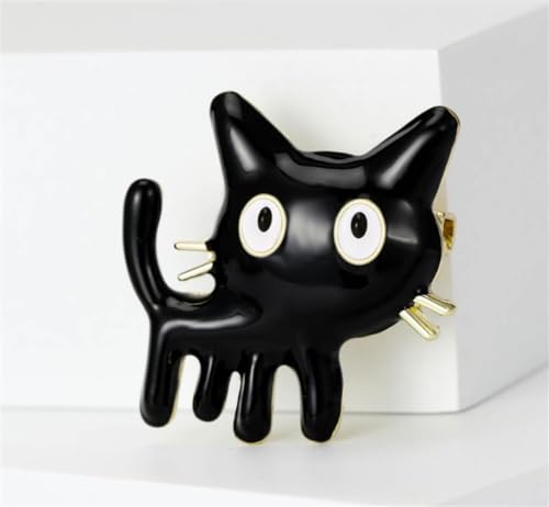 Image of Lovely Enamel Cat Brooch Black Pet Animal Badge Party Casual Brooch Collar Pin Lapel Pin Decorative Brooch Jewelry Gift