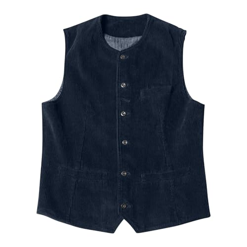 Mens Casual Cowboy Corduroy Suit Vest V-Neck Vintage Faux Suede Waistcoat for Men Slim Fit Sleeveless Casual Vest Jacket3