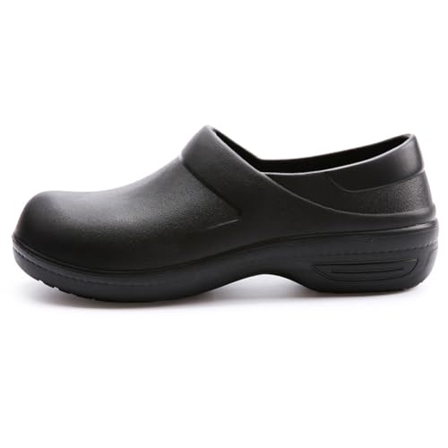 Rojeam Chef Shoes Men Lightweight Kitchen Shoes Women Work Shoes Waterproof Garden Hospital Restaurant Food Service Shoes Black 6.5 US