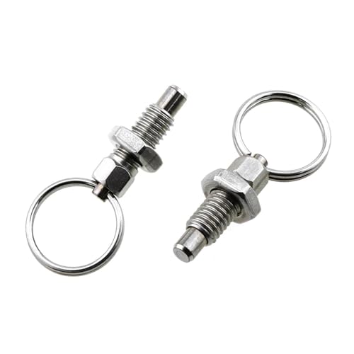 2 pernos de bloqueo con anillo de tracción, empujador de resorte de acero inoxidable, pasador de seguridad retráctil para aparatos eléctricos (M10)