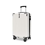 [meer] スーツケース 大容量 キャリーケース 超軽量 隠しフック機能 カップホルダー付き ABS+PC 耐衝撃 静音 ダブルキャスター TSAローク搭載 ファスナータイプ 人気 おしゃれ 旅行旅行 ビジネス 出張