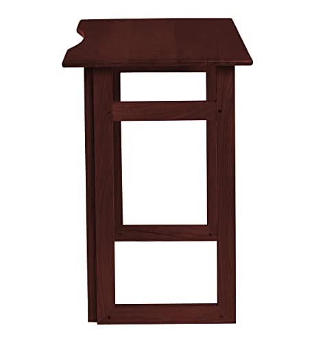 Image of Solid Wood Folding Study Table Laptop Computer Pc Writing Foldable Desk for Home & Office Space Saving Sleek Design (Natural Finish 2, Standard)