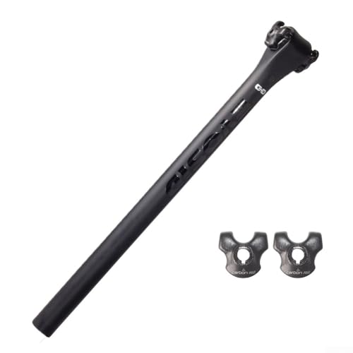 Tija de sillín de bicicleta, tija de sillín de fibra de carbono, compatible con varias bicicletas de carretera y bicicletas de montaña (31,6 mm x 400 mm)