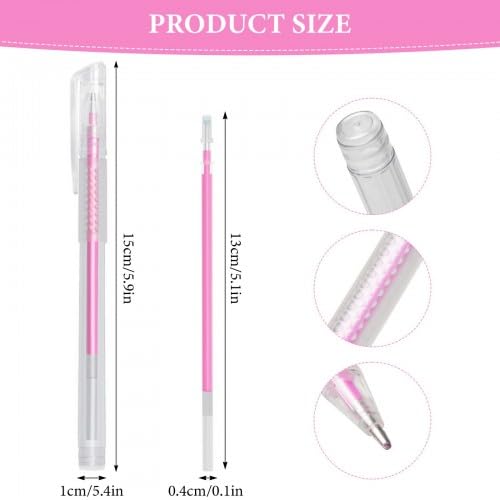 2 Stück Haut Marker, Chirurgischer Hautmarker, Permanent Make Up Stift, Tattoo-Piercing-Positionierungsstift, Augenbrauenstift, mit 3 Stück Nachfüllung, für Augenbrauen, Lippen, Körperkunst (Rosa)