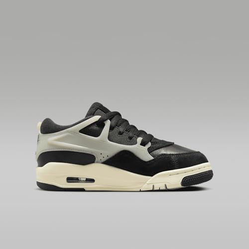 Air Jordan 4RM Big Kids' Shoes (FQ7938-006, Black/Sail/Coconut Milk/Gym Red) Size 3.53